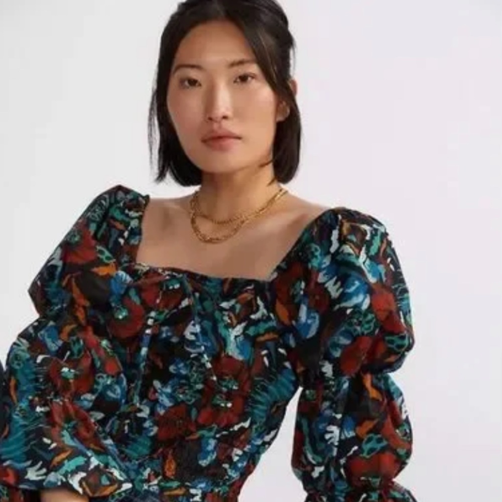 Anthropologie Porridge Red Poplin Blouse
